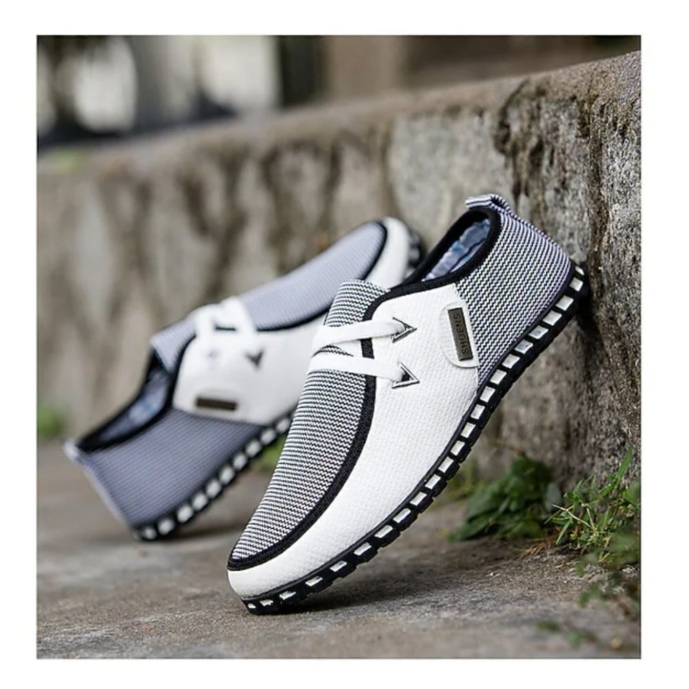 Men's fashion sneakers Men's Casual Shoes Loafers Slip-On White